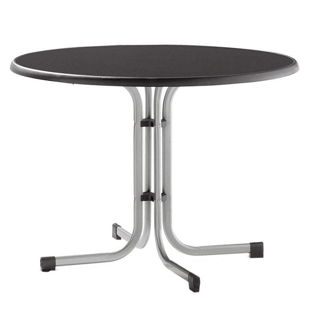 Klappbord ute Boulevard Ø100cm stål/HPL - Sieger forfra