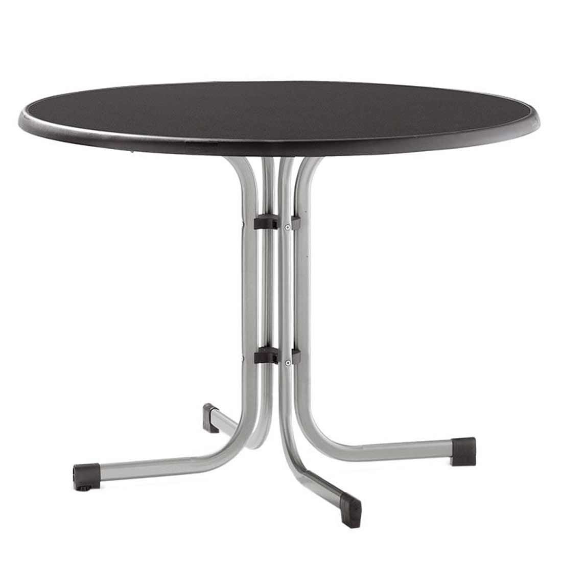 Klappbord ute Boulevard Ø100cm stål/HPL - Sieger forfra