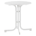 Klappbord ute Boulevard Ø70cm stål HPL hvit marmor fra Sieger
