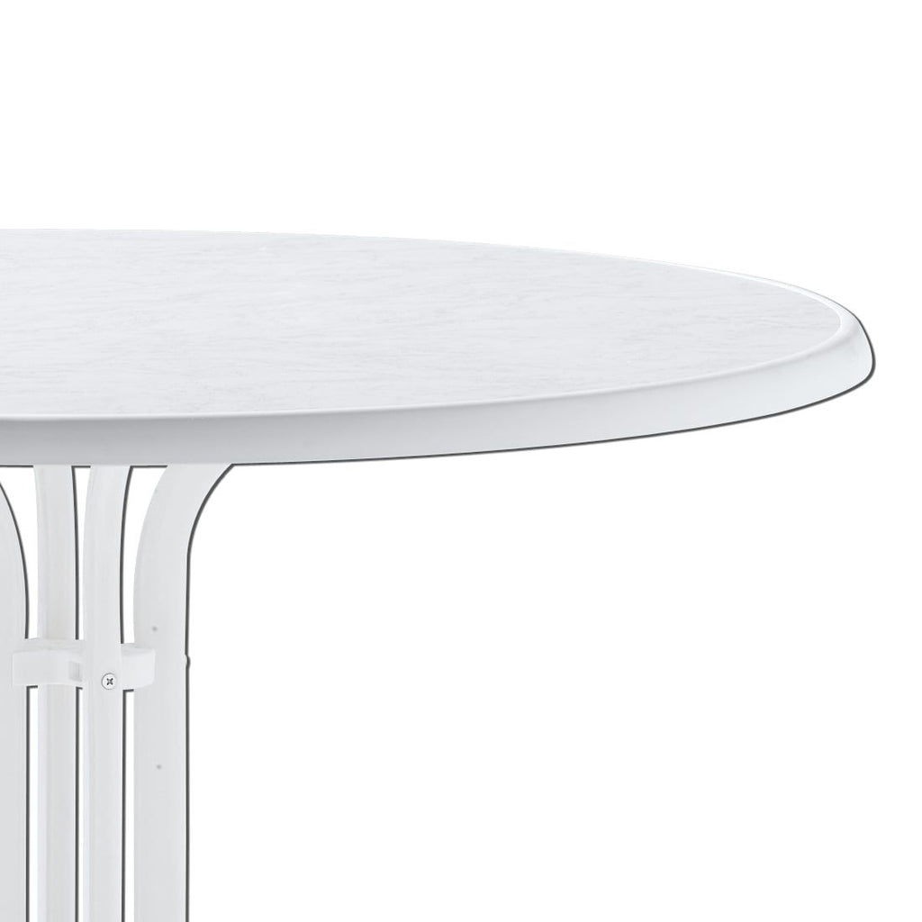 Klappbord ute Boulevard stål HPL Ø100 cm hvit bakside