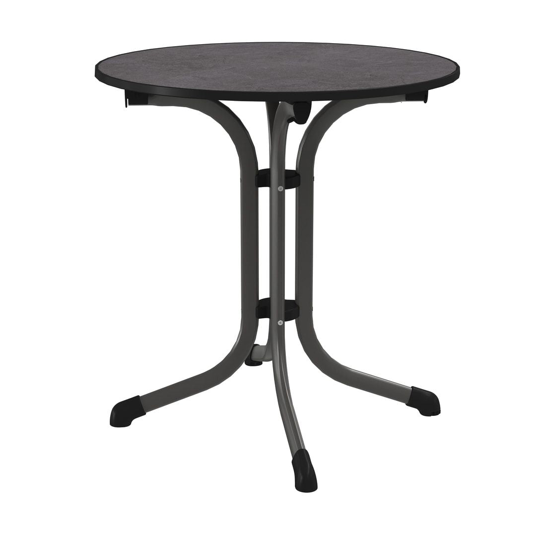 Klappbord ute Boulevard Ø68cm stål jerngrå forfra