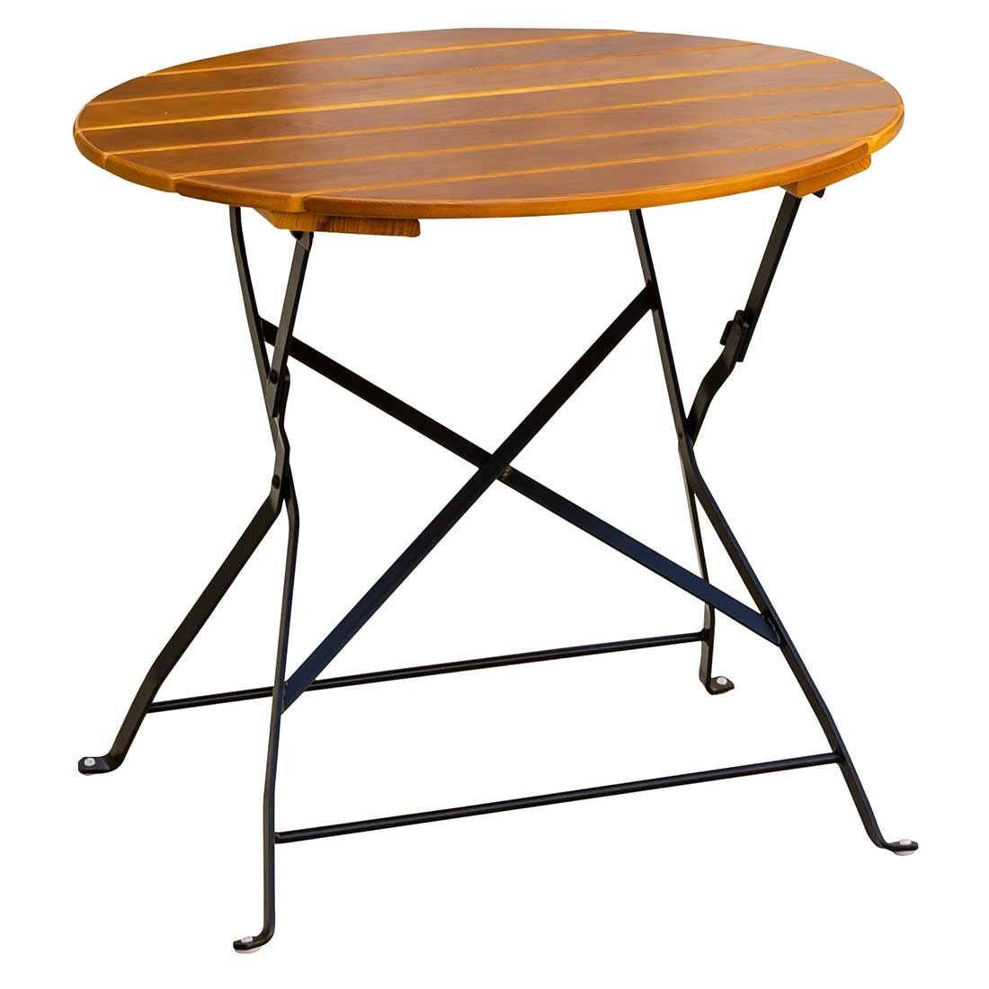 Klappbord ute Bregenz Ø80cm stål/ask - Karasek forfra