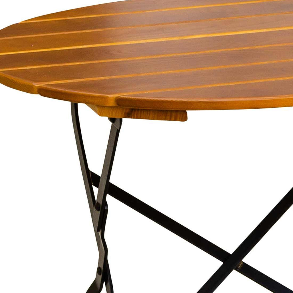 Klappbord ute Bregenz Ø80cm stål/ask - Karasek detalj av bordplate