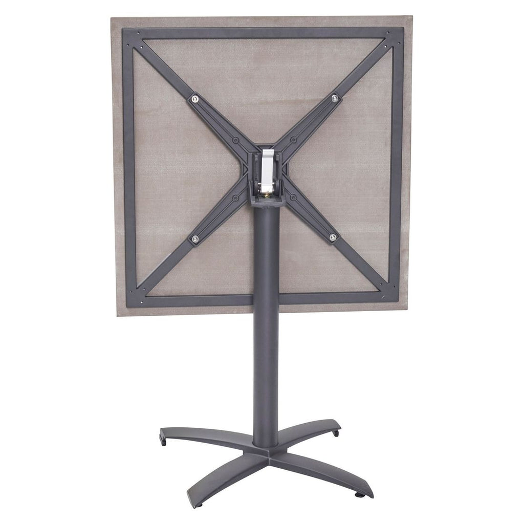 Klappbord ute Diwo aluminium/sinterstein 70x70 cm nærbilde aluminiumramme