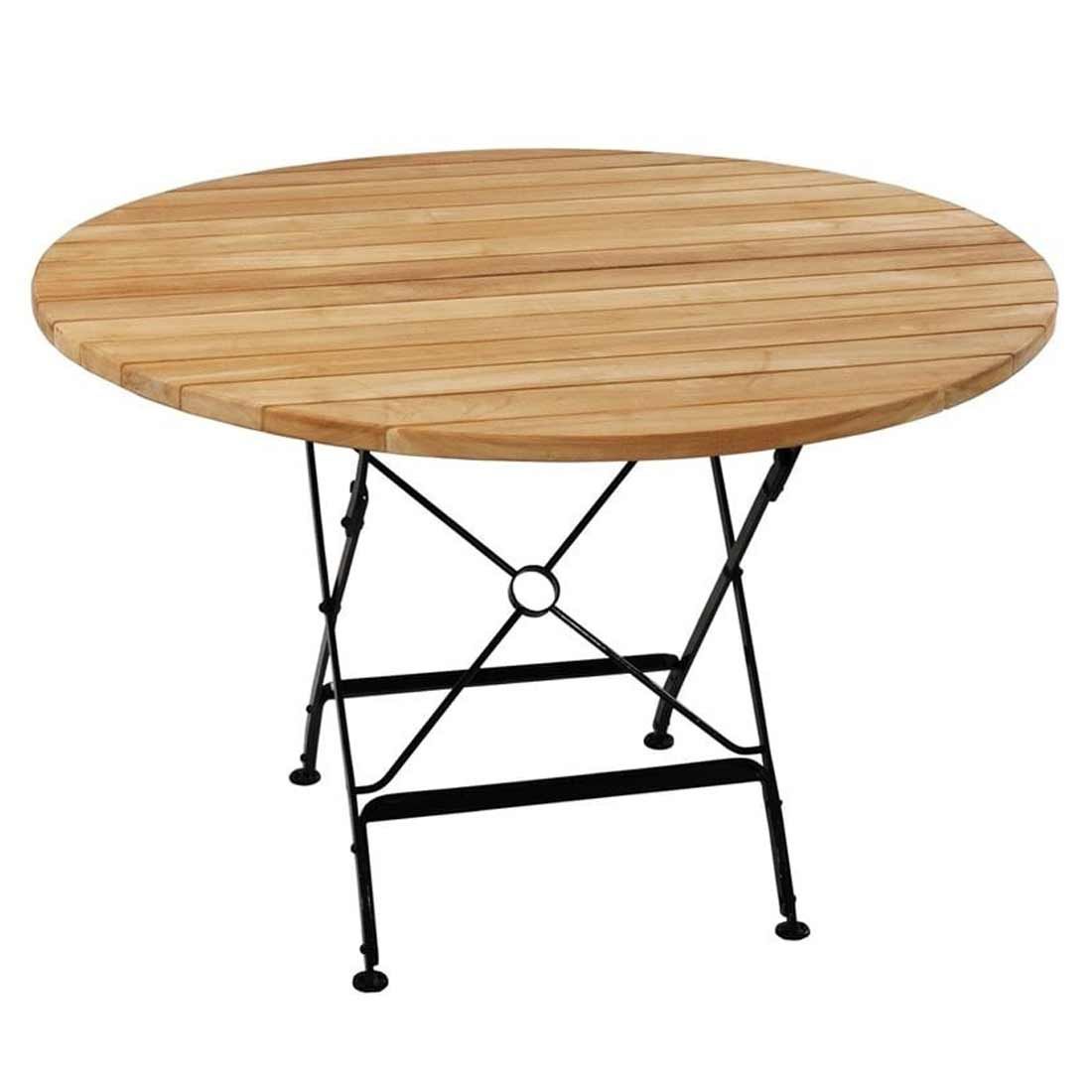 Klappbord ute Florence Ø115cm stål/teak - Zebra for utebruk på terrasse eller balkong