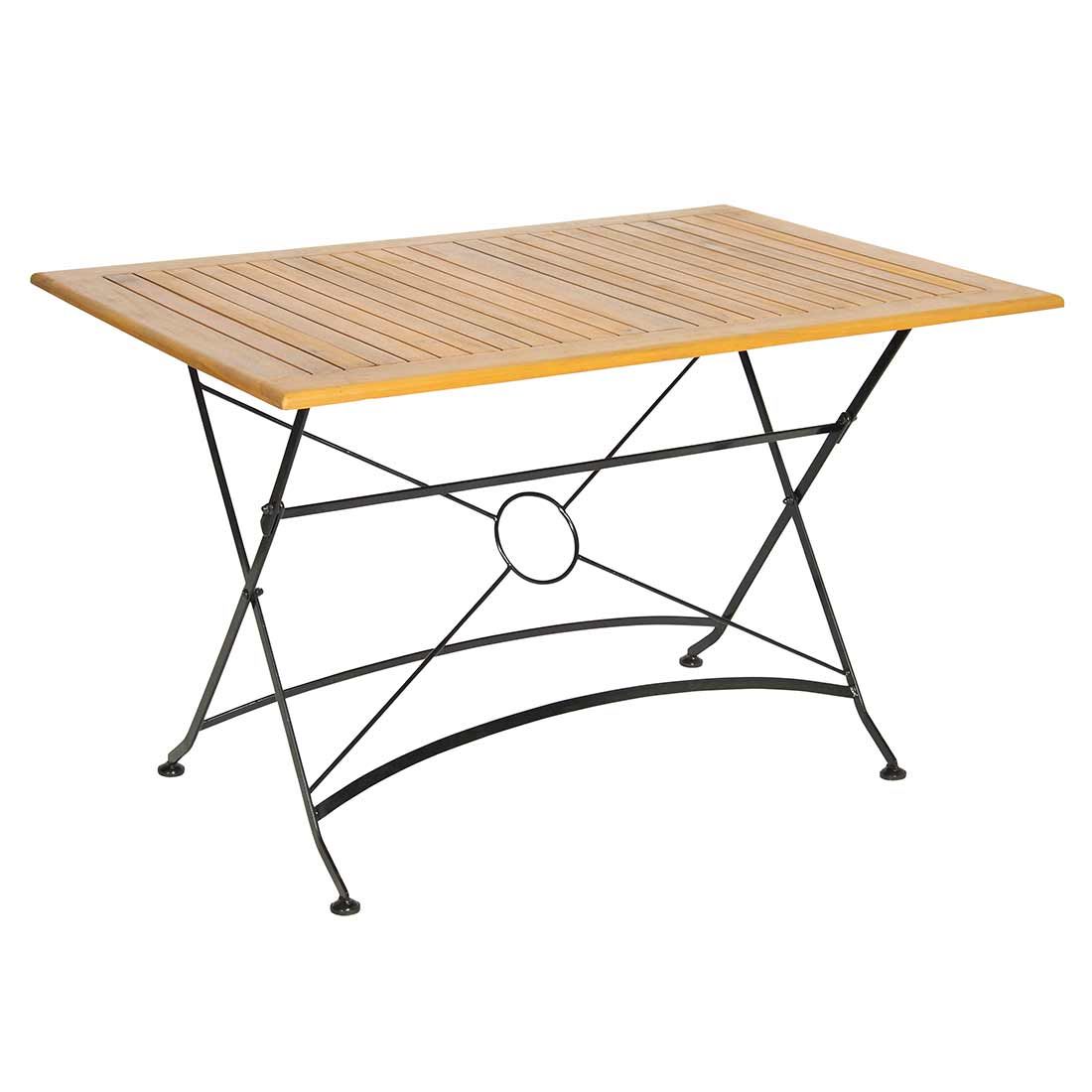 Klappbord ute Lindau 120x80cm jern/akasie front