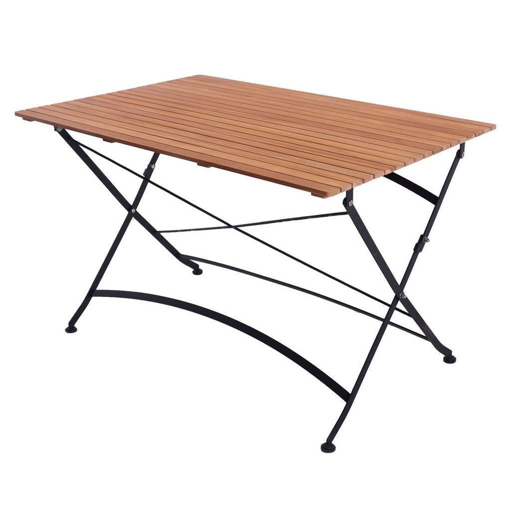 Klappbord ute Lindau 120x80cm stål/teak foran