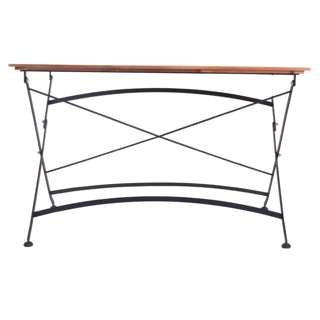 Klappbord ute Lindau 120x80cm stål/teak bakside