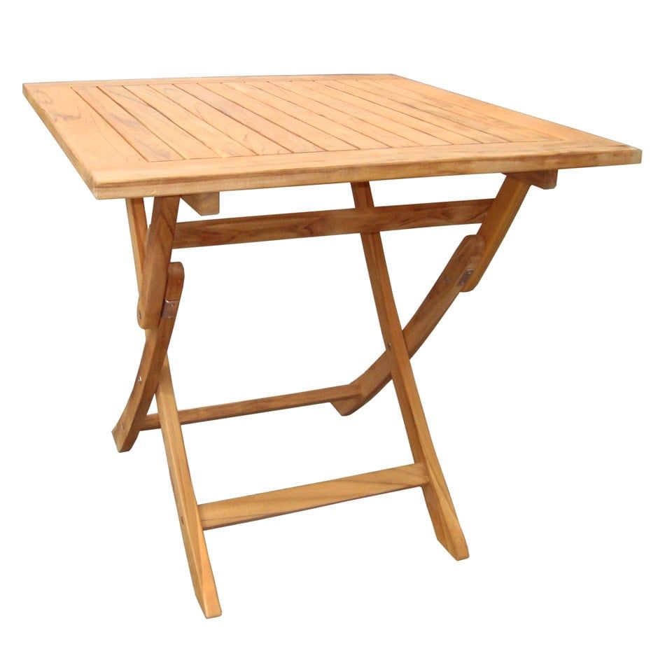 Klappbord ute Poker teak 80x80 cm - Zebra forfra