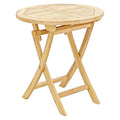 Klappbord ute Portland teak Ø70 cm forfra