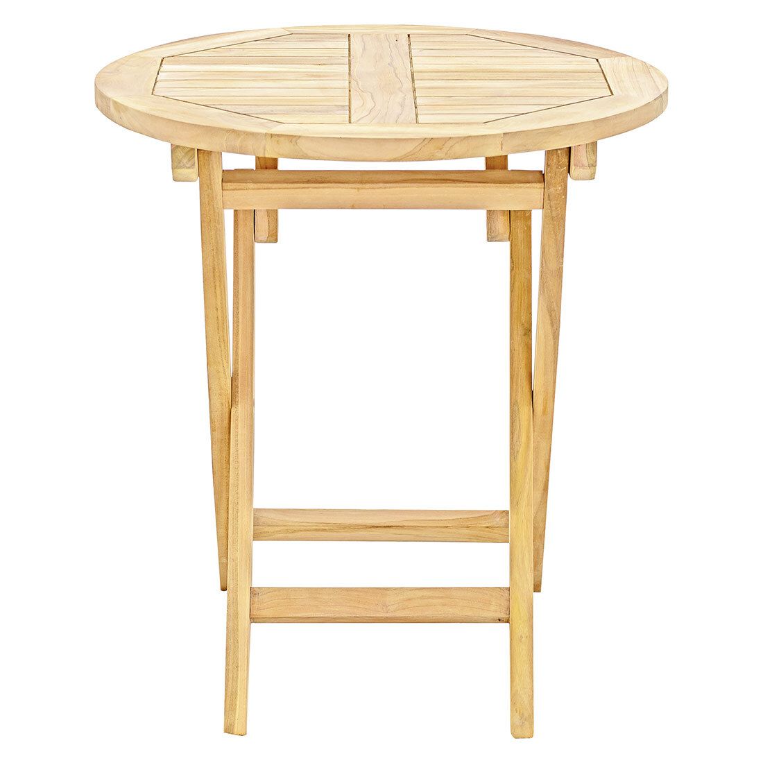 Klappbord ute Portland teak Ø70 cm bakside