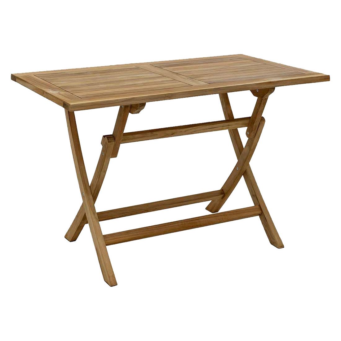 Klappbord ute Portland teak 120x70 cm - OUTLIV forfra