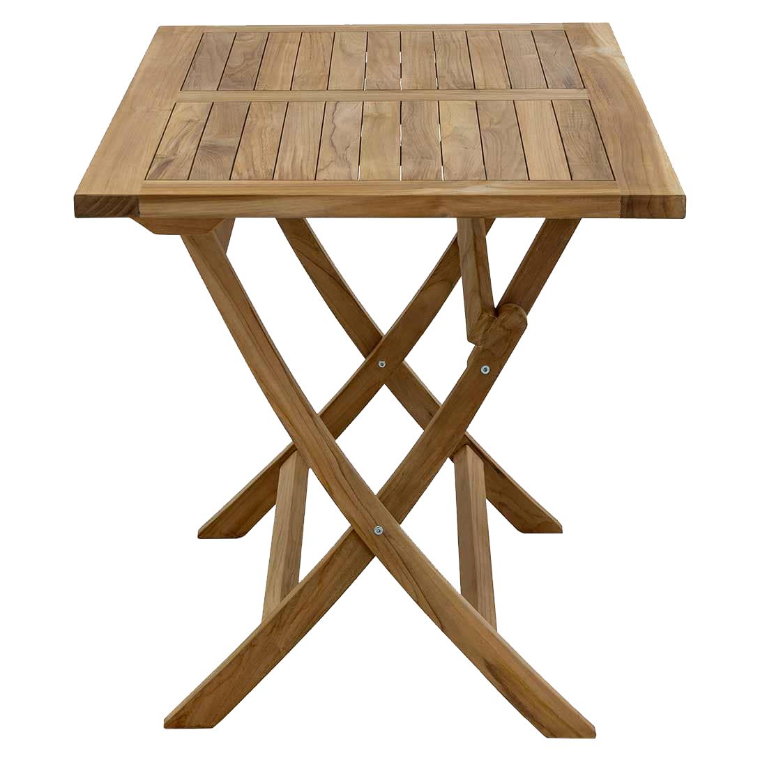 Detalj av teakbordplate på Klappbord ute Portland teak 120x70 cm - OUTLIV