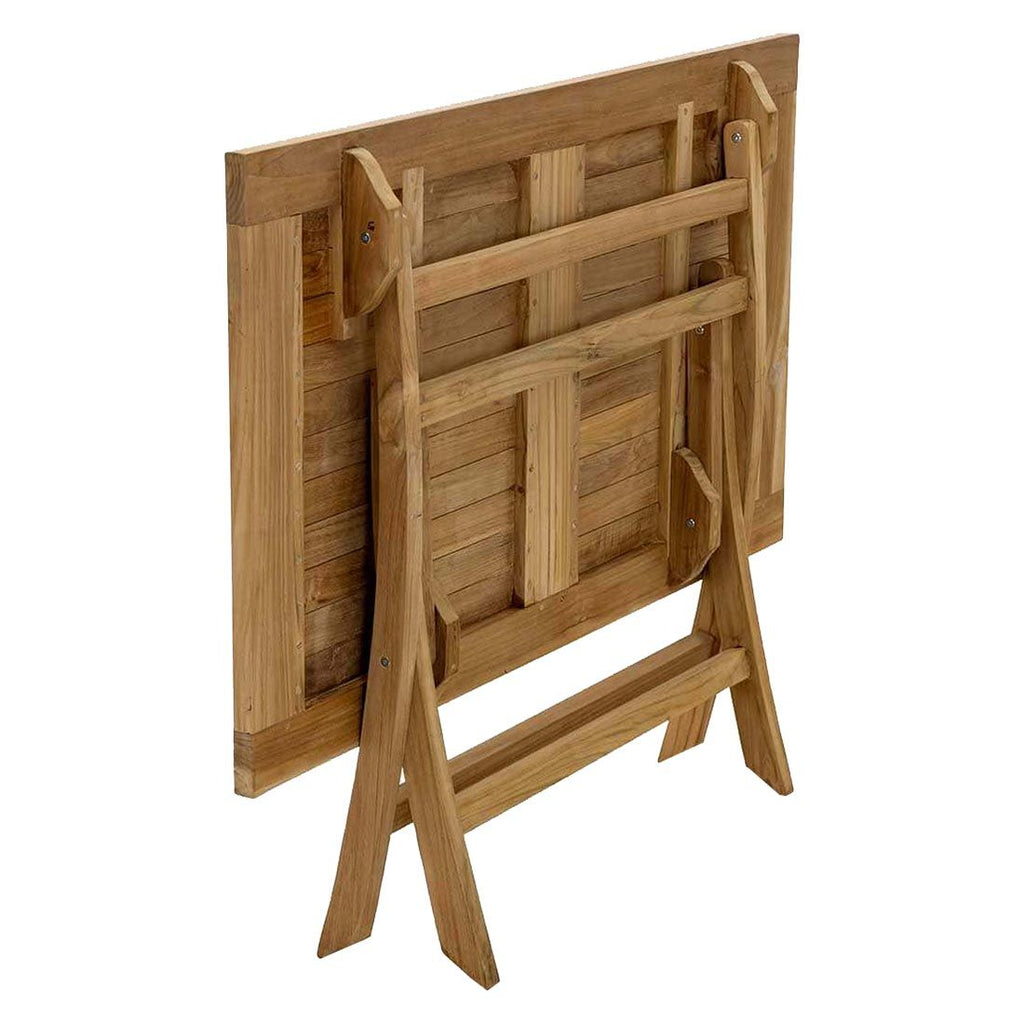 Montert Klappbord ute Portland teak 120x70 cm - OUTLIV på terrasse
