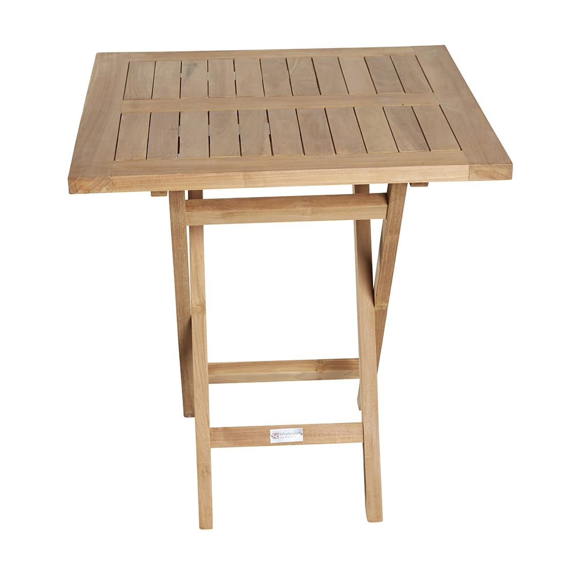 Klappbord ute Riva 80x80 cm teak fra LC Garden sett forfra