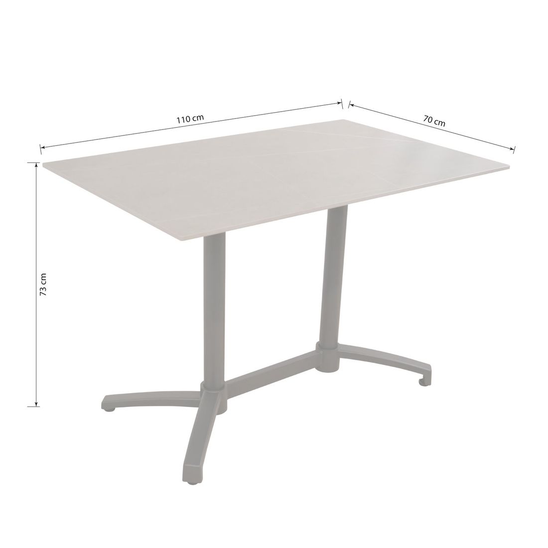 Klappbord ute Salvador 110x70 cm aluminium/keramikk bakside