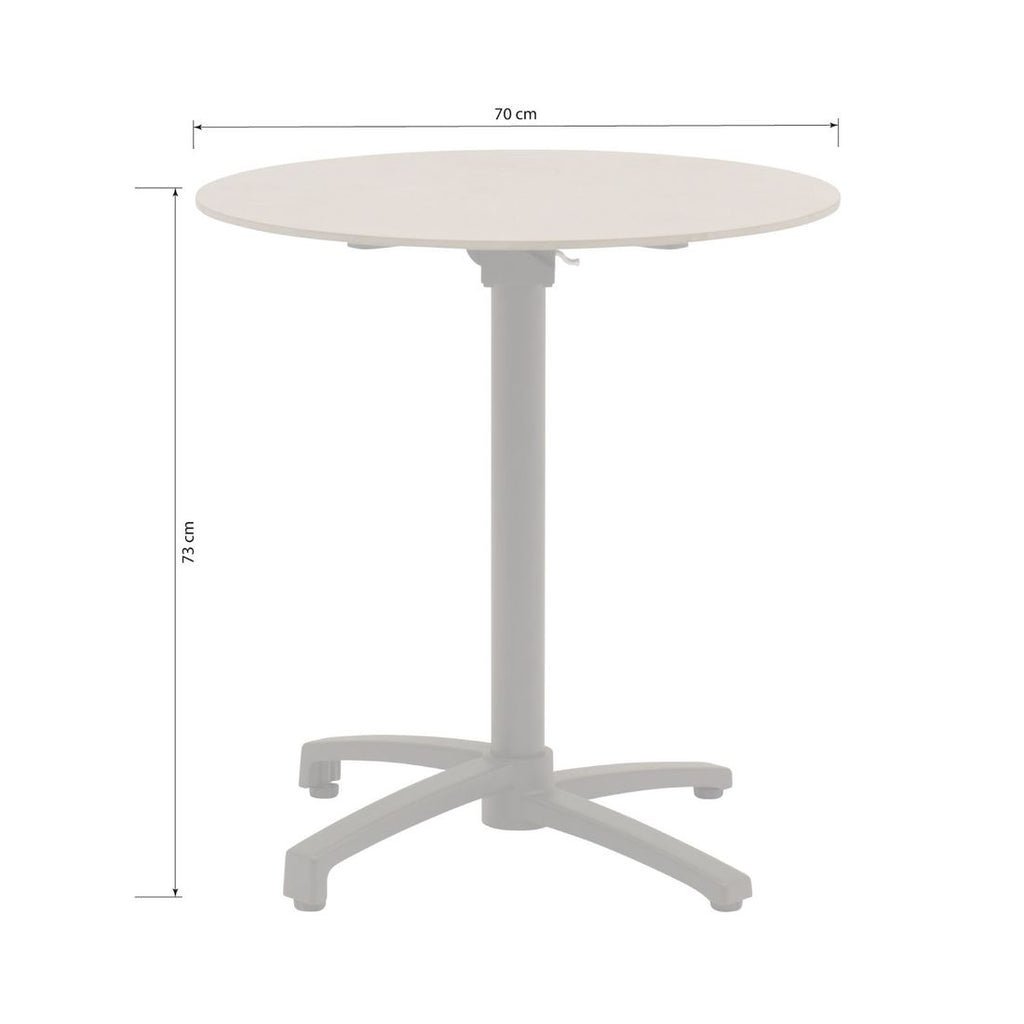 Klappbord ute Salvador Ø70 cm aluminium/keramikk bakside