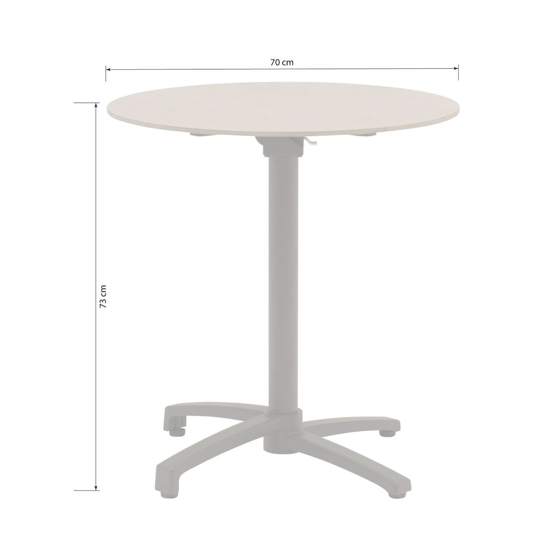 Klappbord ute Salvador Ø70 cm aluminium/keramikk bakside