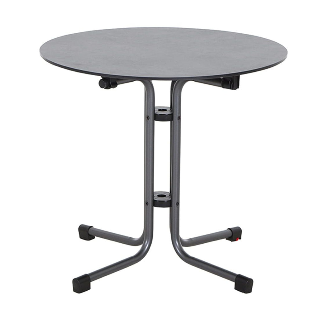 Klappbord ute Sola Ø80cm stål HPL antrasitt bakside