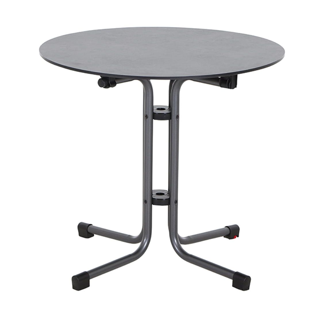 Klappbord ute Sola Ø80cm stål HPL antrasitt bakside