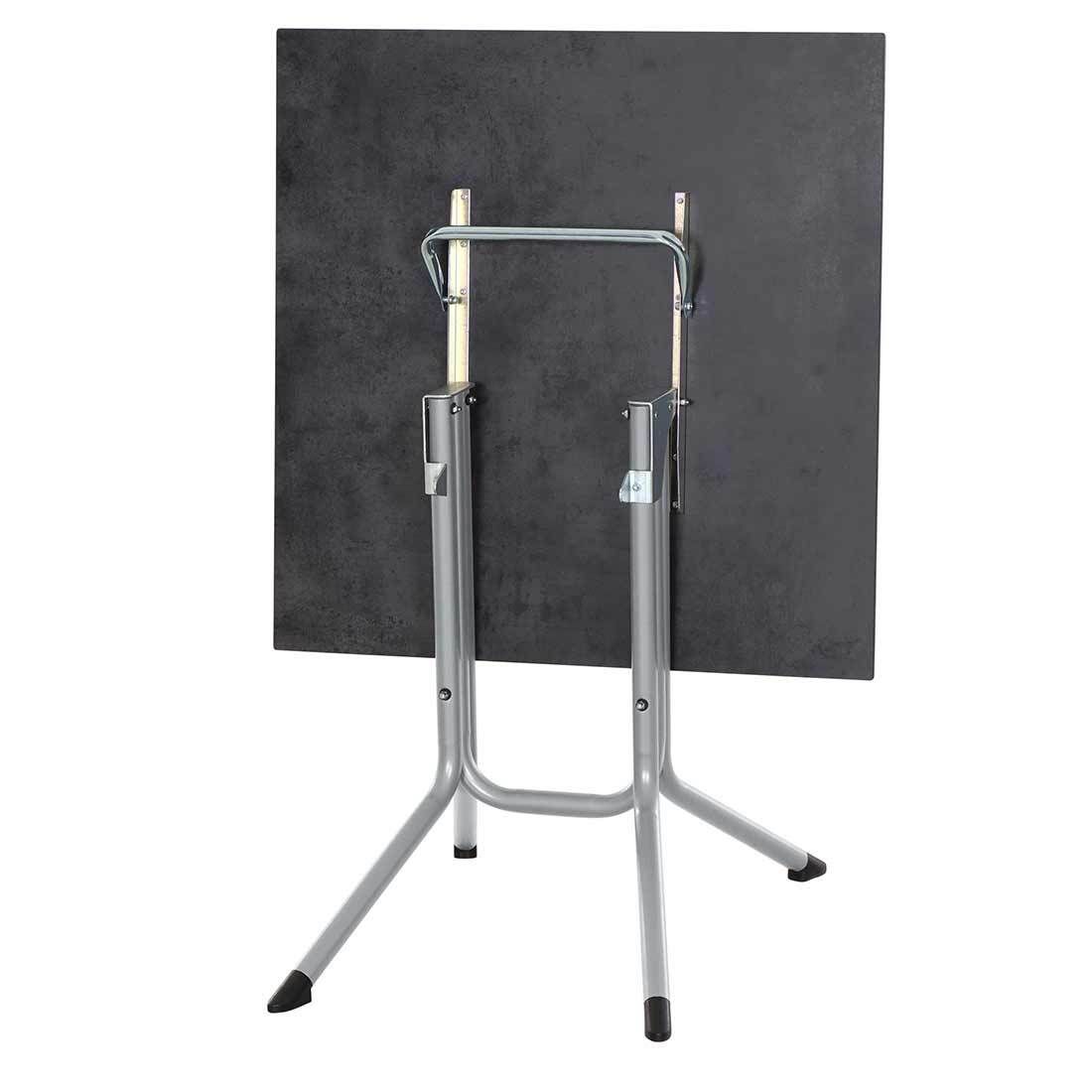 Klappbord ute Sola 80x80 cm stål HPL montert på terrasse