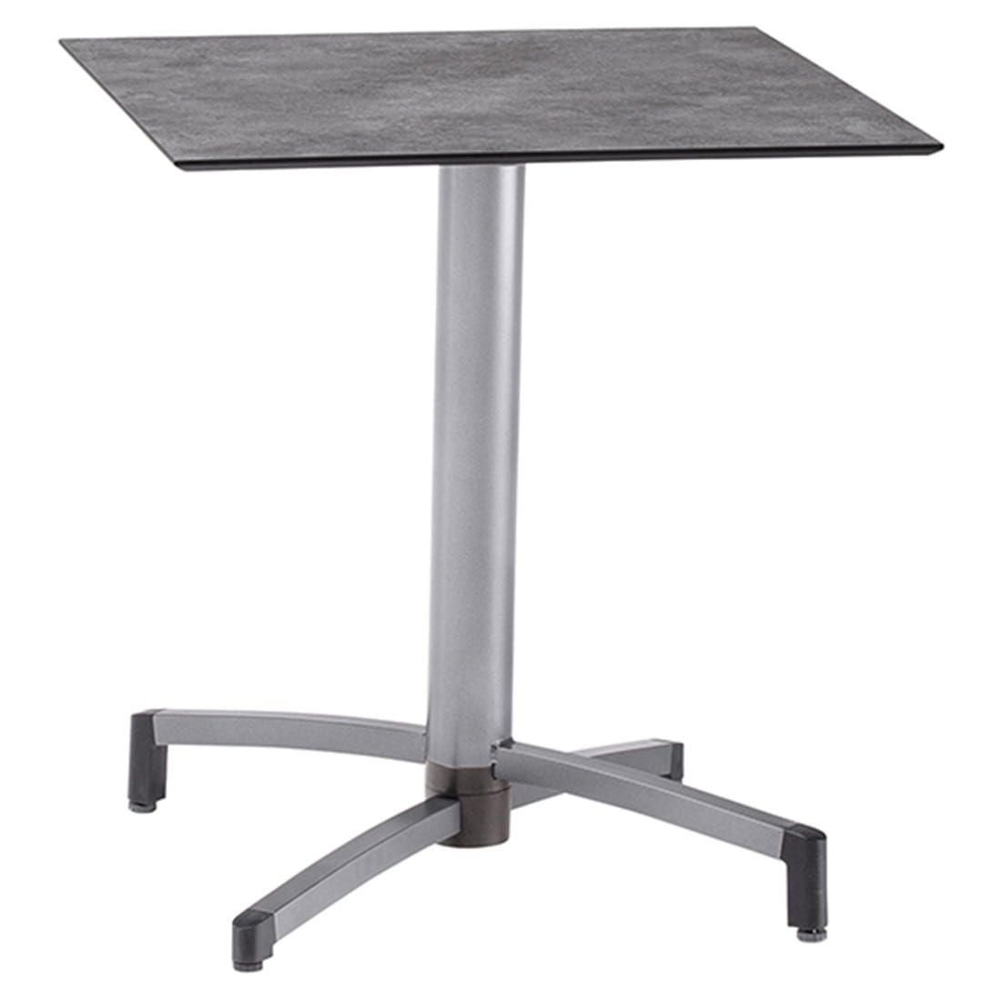 Klappbord ute Tube 70x70cm aluminium HPL antrasitt bakside