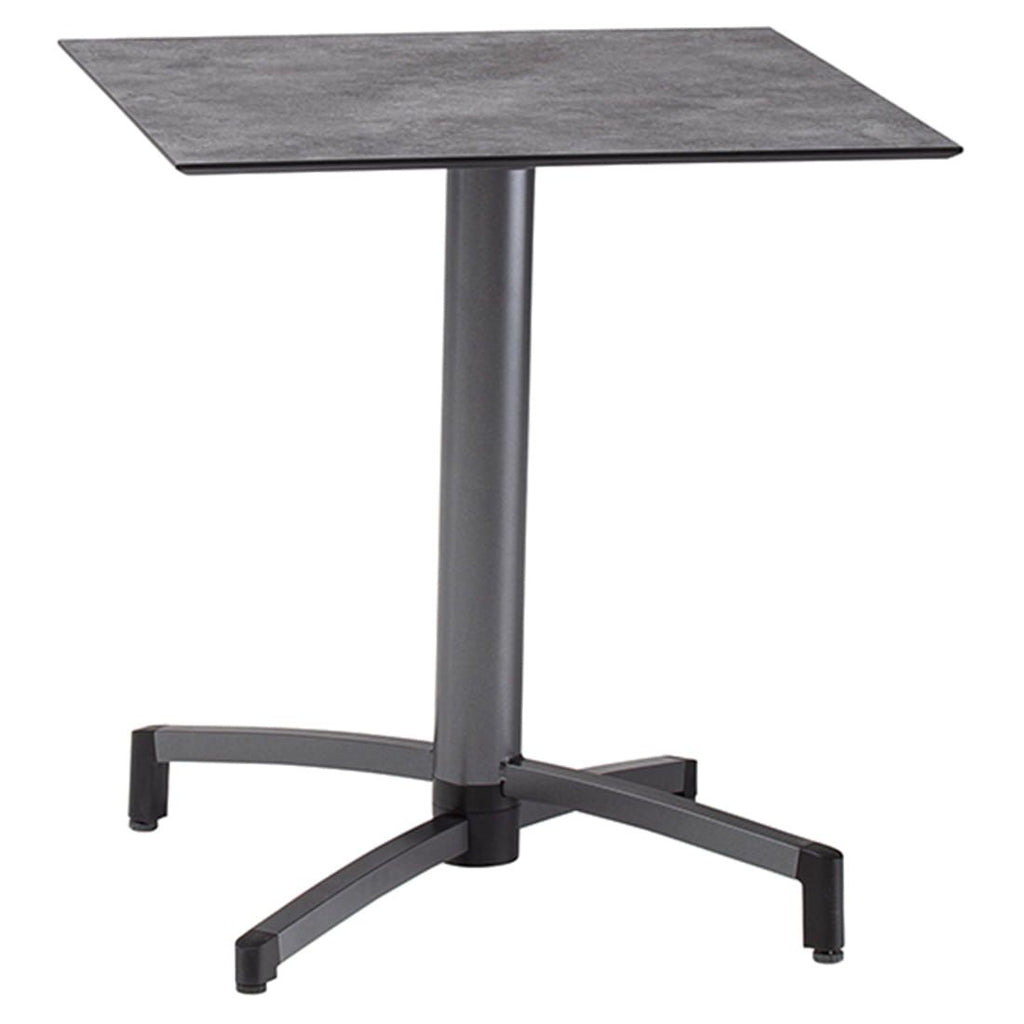 Klappbord ute Tube 80x80 cm aluminium HPL antrasitt sammenlagt
