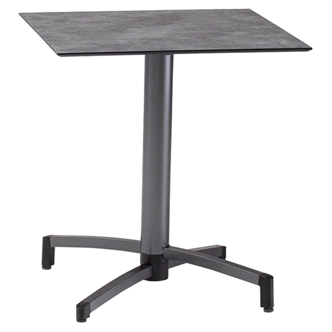 Klappbord ute Tube 80x80 cm aluminium HPL antrasitt sammenlagt