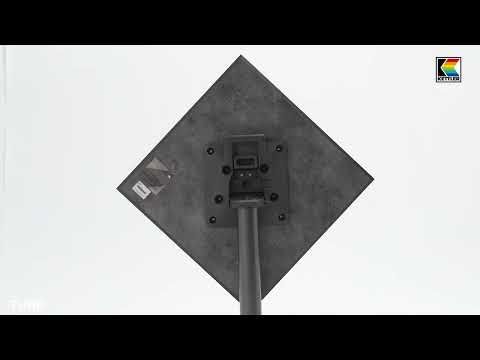 Klappbord ute Tube 80x80cm aluminium HPL antrasitt forfra