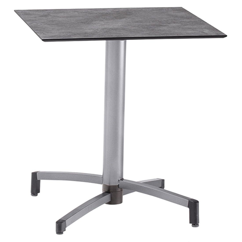 Klappbord ute Tube 80x80cm aluminium HPL antrasitt bakside