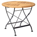 Klappbord Wimbledon Ø90cm stål/teak forfra