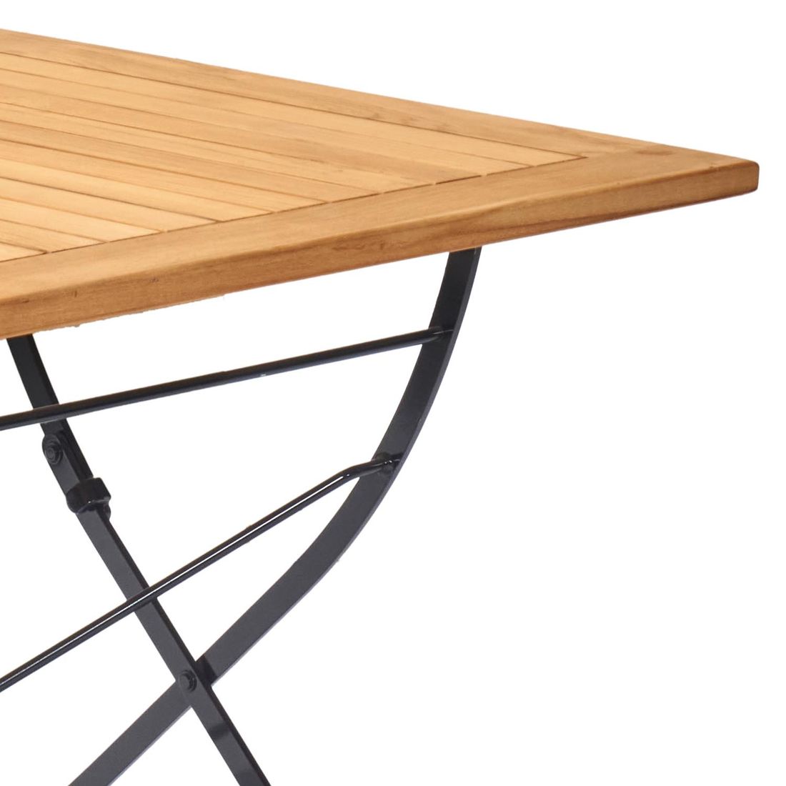 Montert Klappbord ute Wimbledon 80x80 cm stål/teak i hage