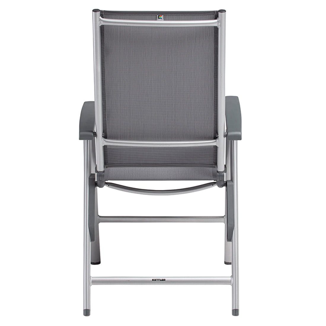 Nærbilde av tekstilene sete på Klappstol ute Cirrus Silver Line aluminium/textilen - Kettler