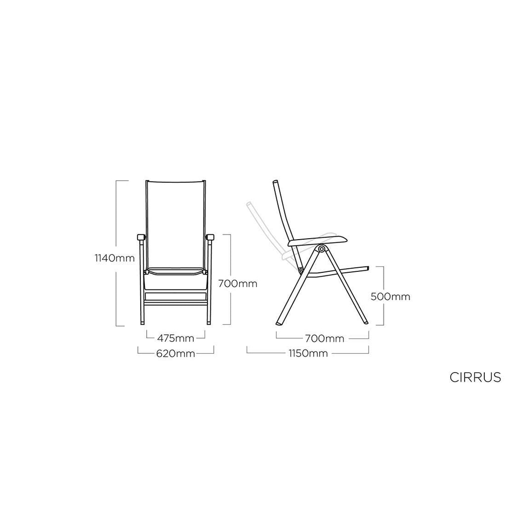 Klappstol ute Cirrus Silver Line aluminium/textilen - Kettler foldet sammen