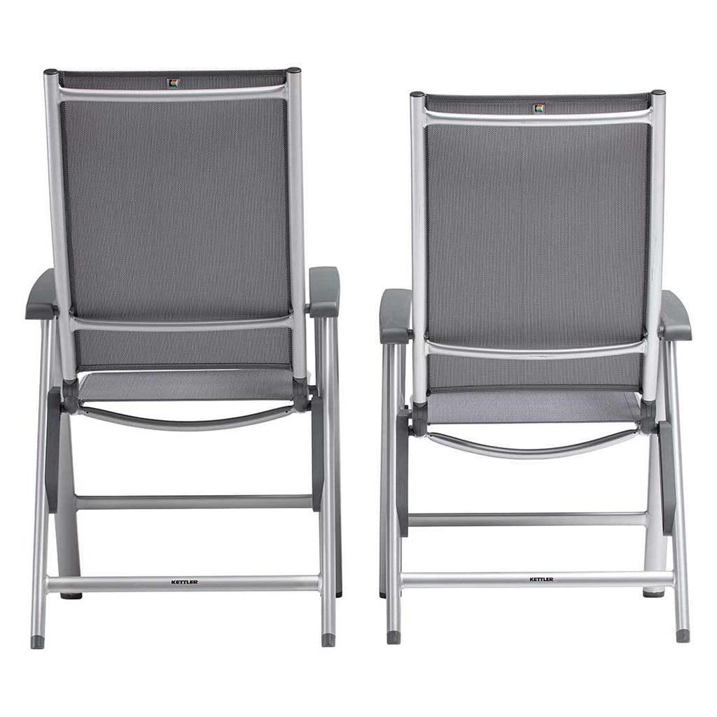 Armstøtte og ryggjustering på Klappstol ute Cirrus Silver Line aluminium/textilen - Kettler