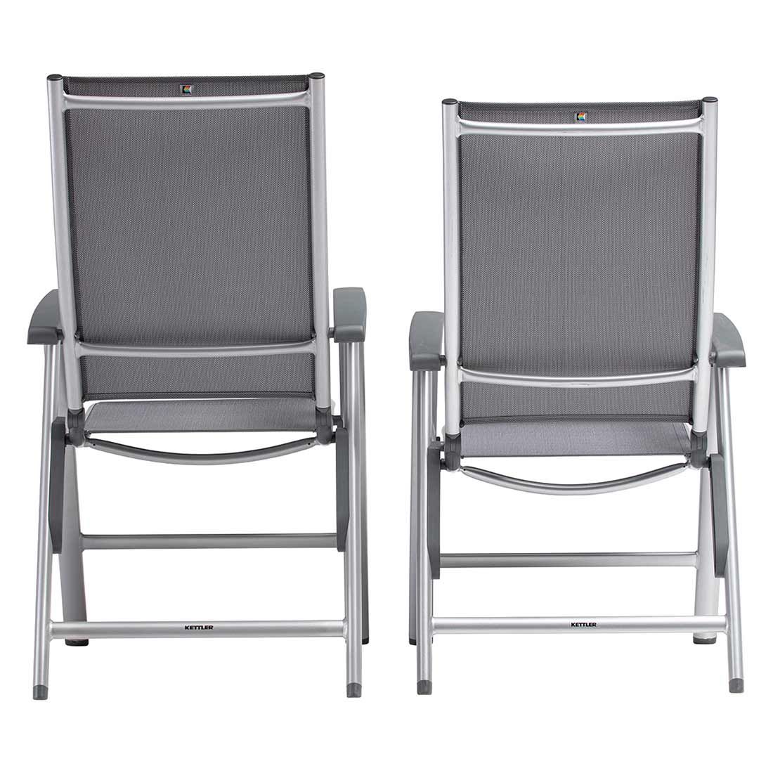 Armstøtte og ryggjustering på Klappstol ute Cirrus Silver Line aluminium/textilen - Kettler