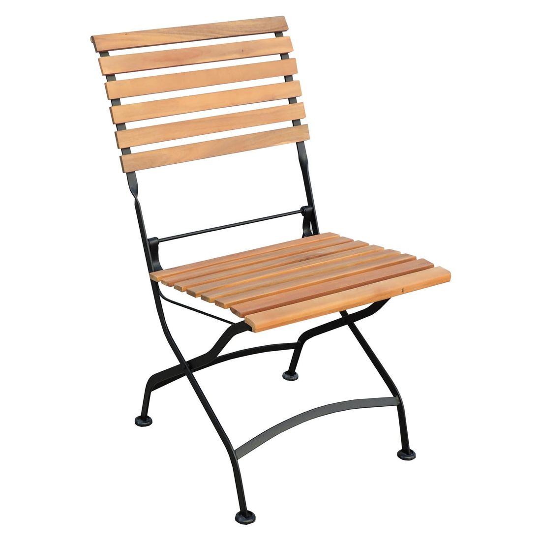 Klappstol ute Lindau stål/akasie 46x59 cm front