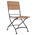 Klappstol ute Lindau stål/teak 46x53,5 cm - OUTLIV forfra
