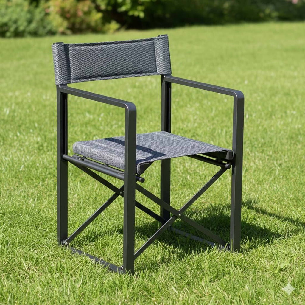 Klappstol ute Norrland aluminium textilen antrasitt bakside