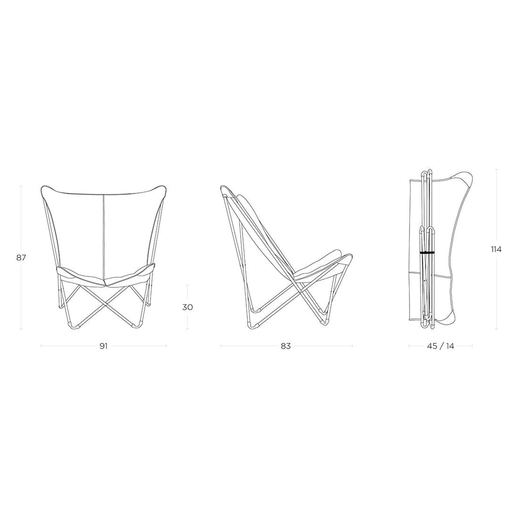 Klappstol Pop Up XL stål/BeComfort foldet sammen