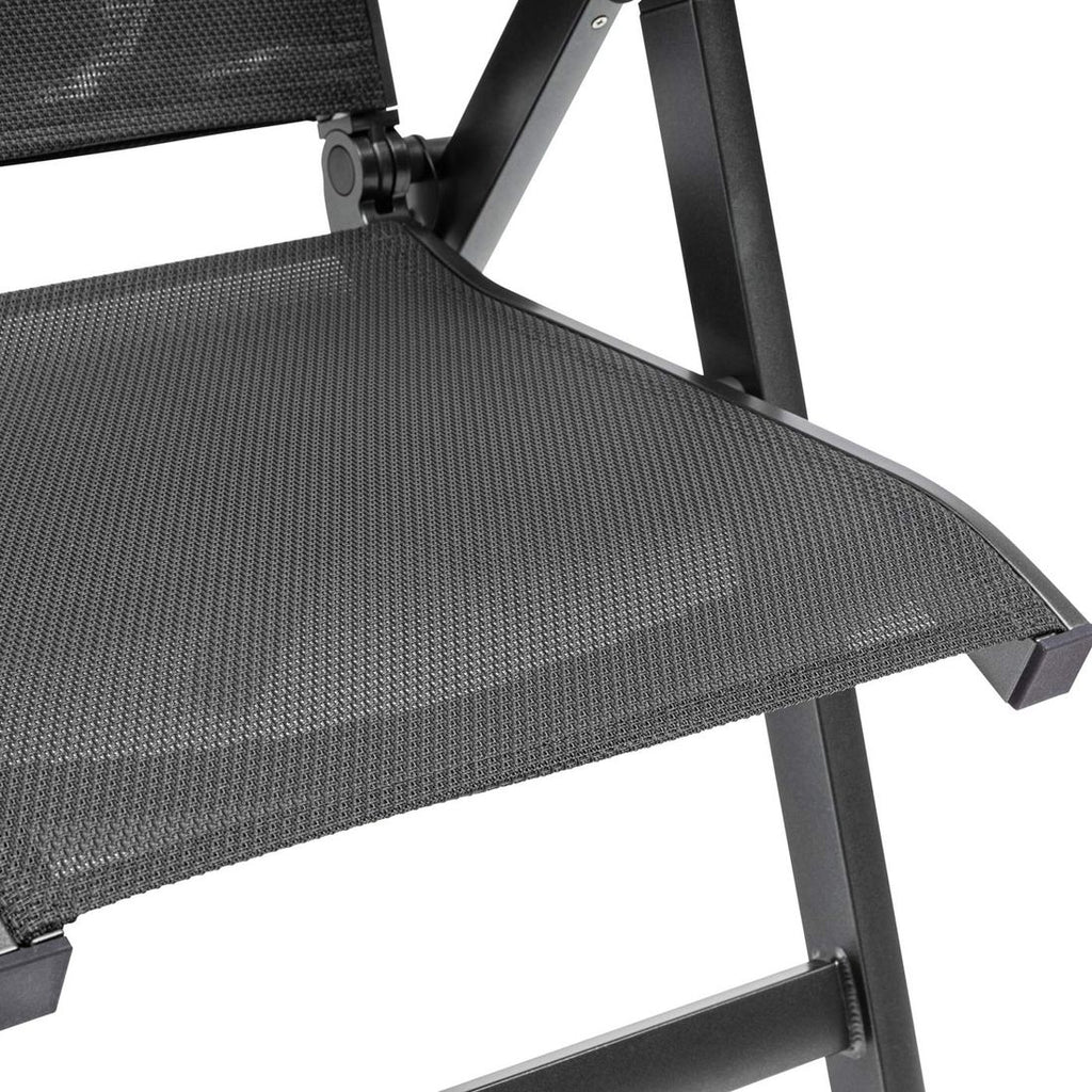 Klappstol ute Sleek aluminium/textilen regulerbar rygg i antrasitt