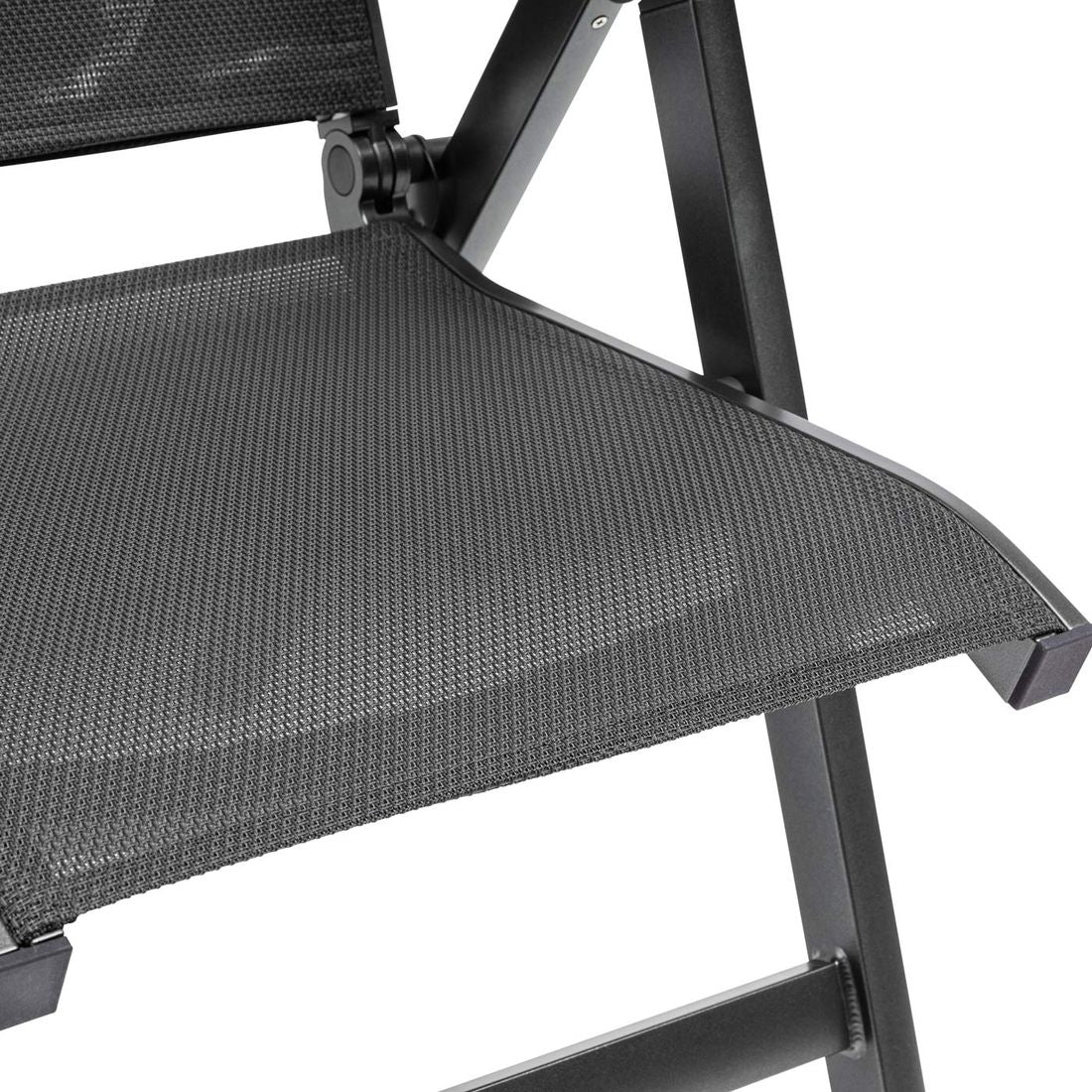 Klappstol ute Sleek aluminium/textilen regulerbar rygg i antrasitt