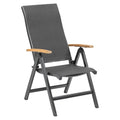 Klappstol ute Sleek aluminium/textilen regulerbar rygg forfra
