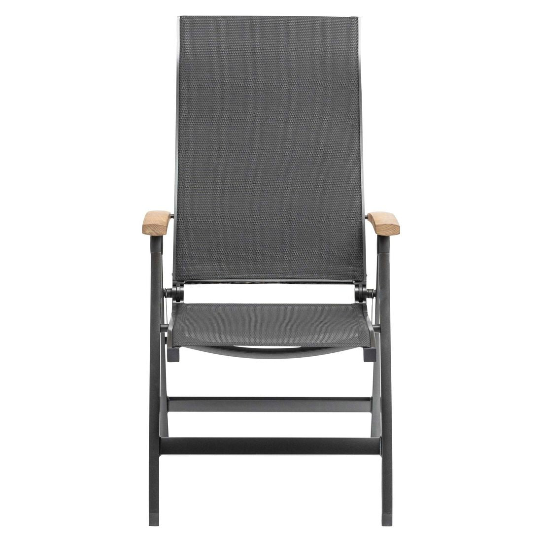 Montert Klappstol ute Sleek aluminium/textilen regulerbar rygg på terrasse