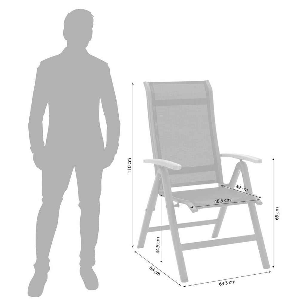 Klappstol ute Alpha aluminium/textilen antrasitt - OUTLIV bakside
