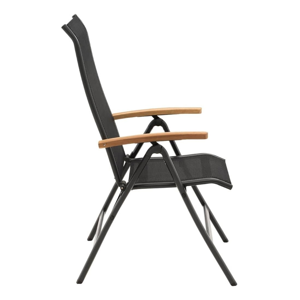 Montert Klappstol ute Alpha aluminium/textilen antrasitt - OUTLIV på terrasse