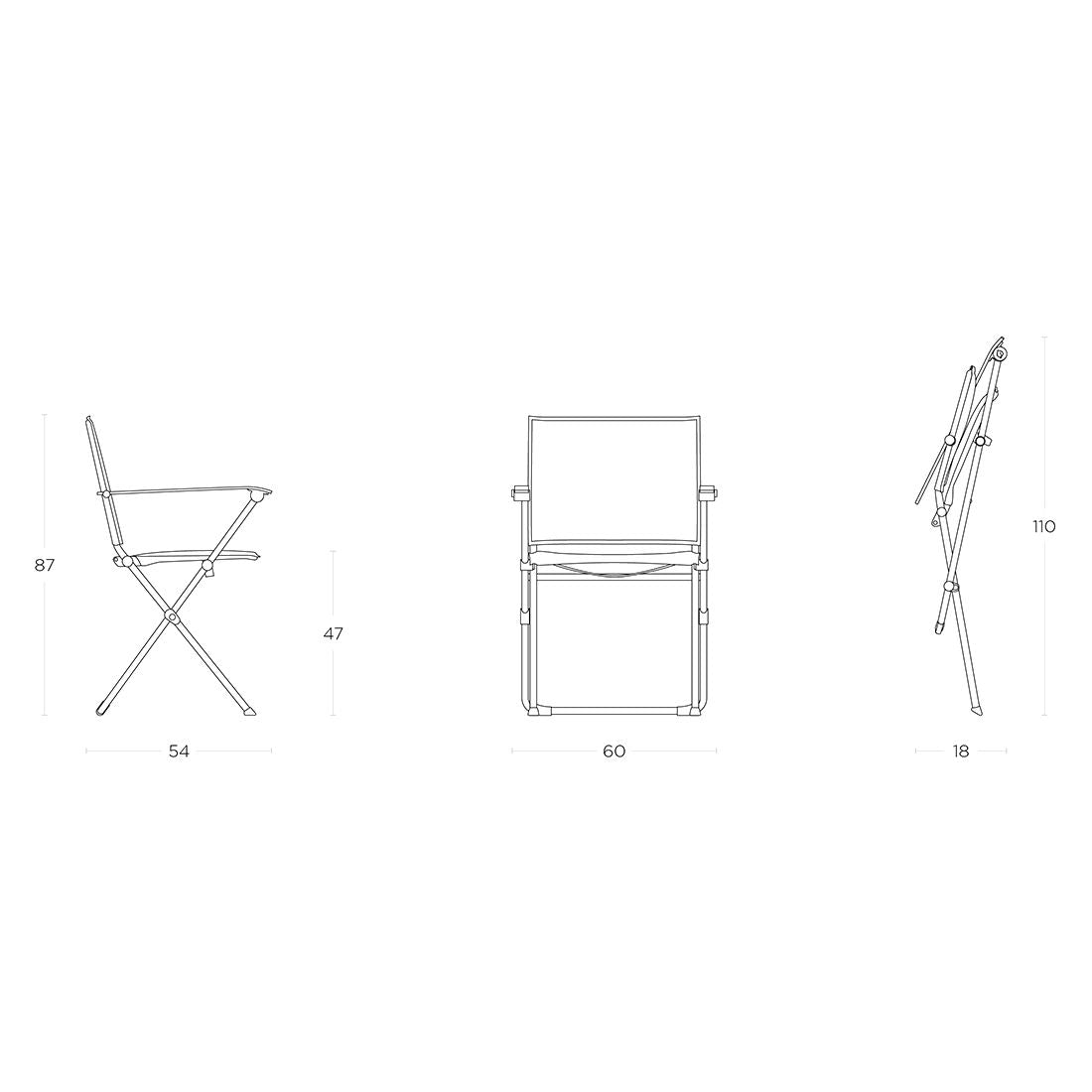 Montert Klappstol ute Anytime stål/Batyline 60 cm - Lafuma på terrasse