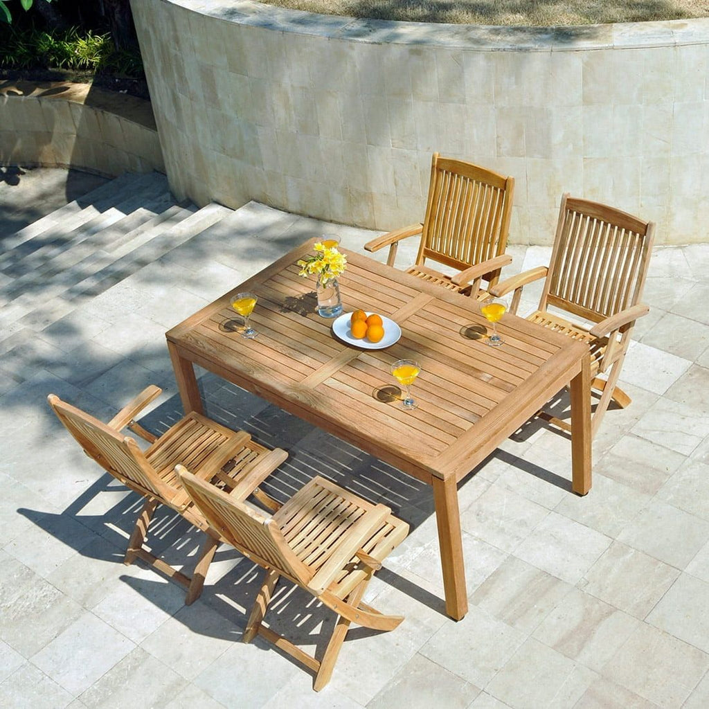 Klappstol ute Bali teak 59,5x62 cm natur Zebra bakside