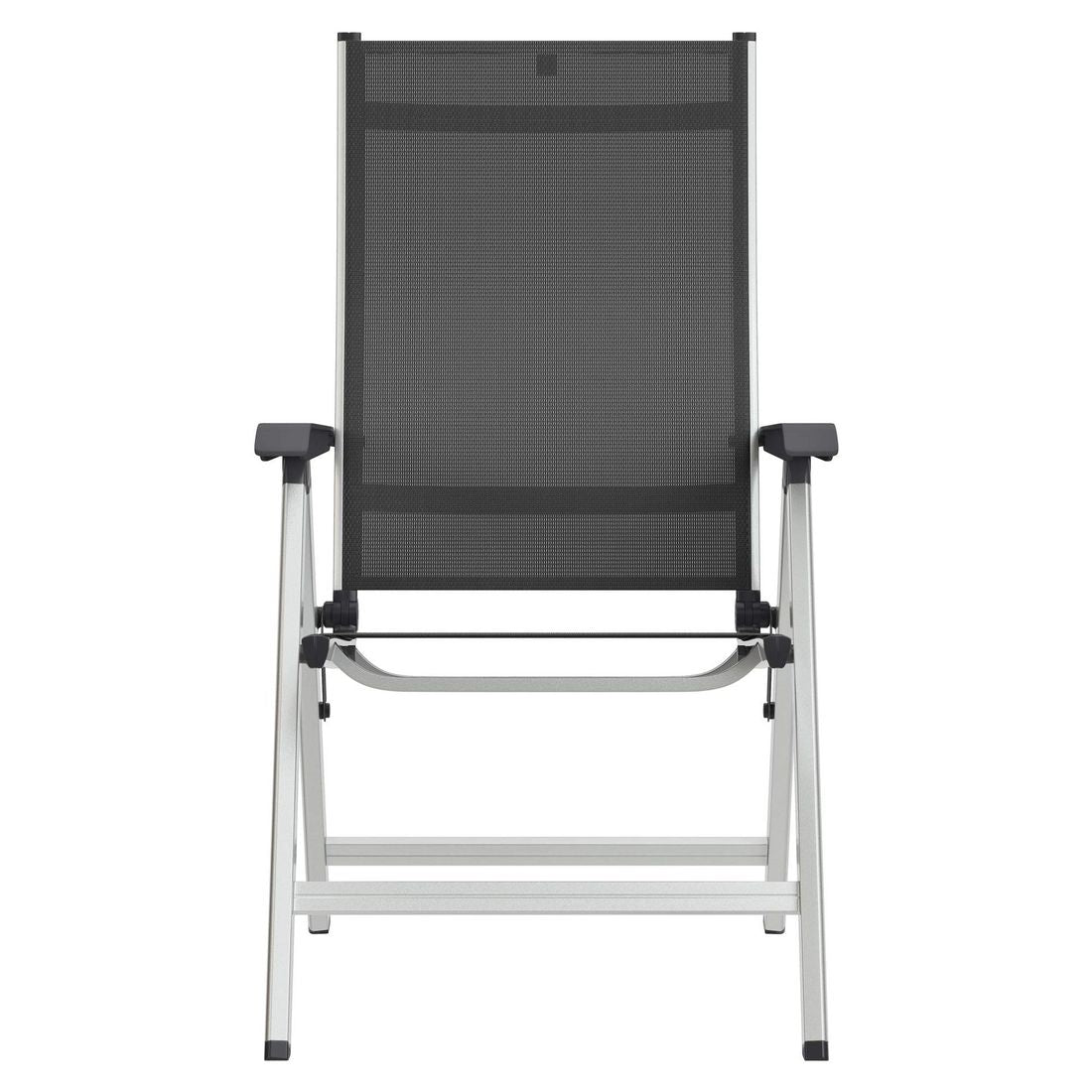 Klappstol ute Basic Plus aluminium/textilen regulerbar rygg sammenfoldet