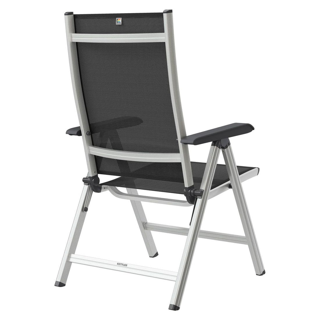 Klappstol ute Basic Plus aluminium/textilen regulerbar rygg med justerbar ryggstøtte